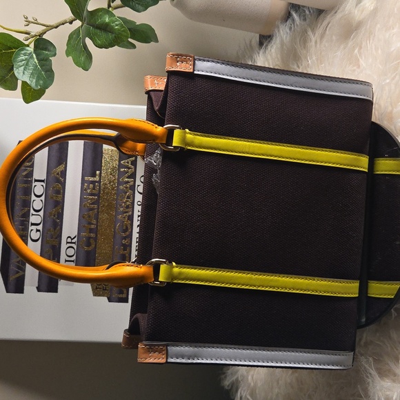 Tory Burch NWOTs Canvas Colorblock Tote - Picture 7 of 14